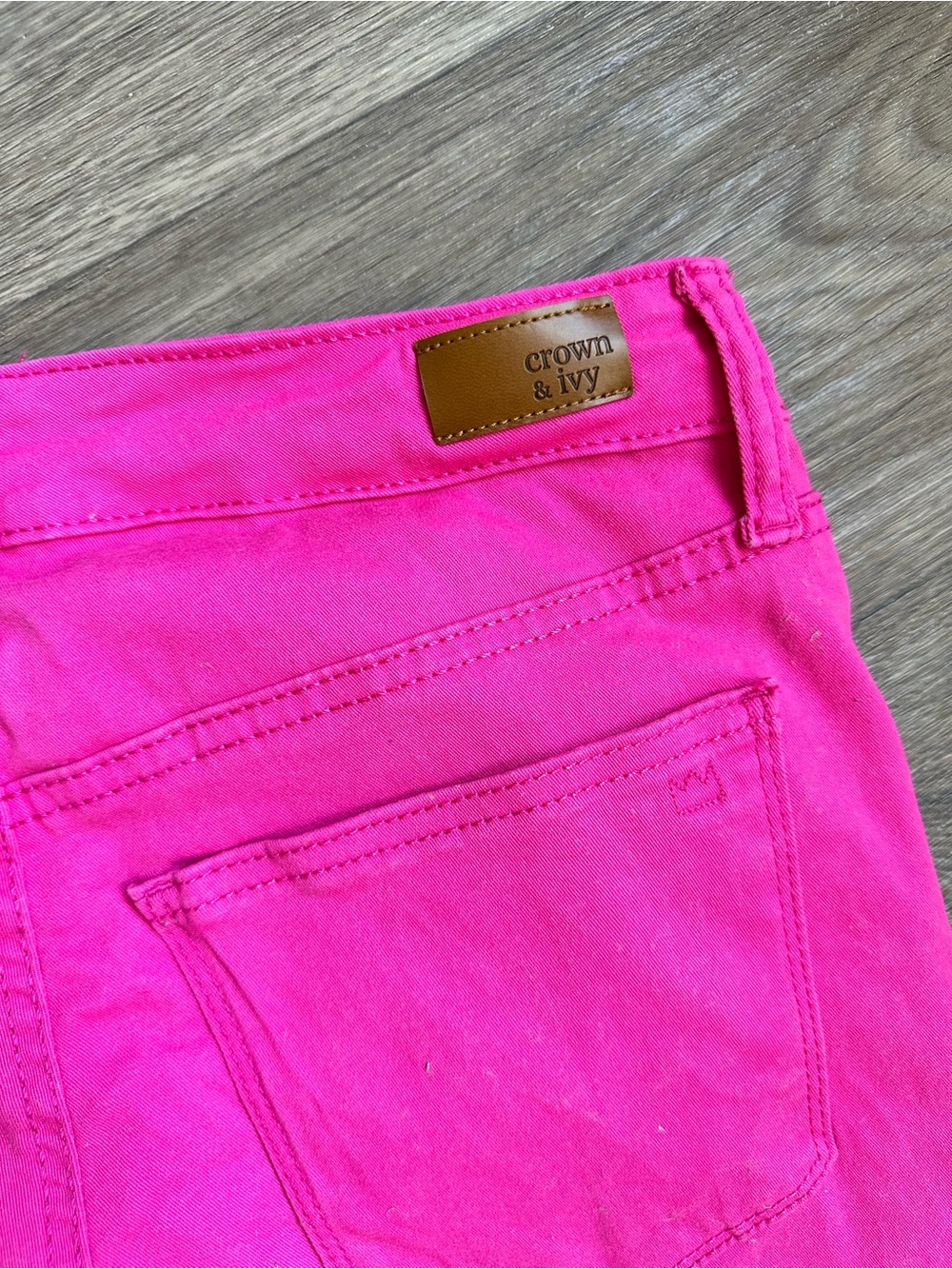 Crown & Ivy Women’s Size 4 High Rise Skinny‎ Pants Bright Pink Stretch Casual - Picture 8 of 9